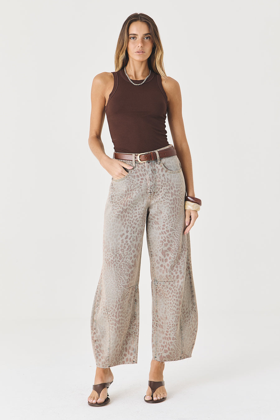 Calça Maria Barrel Animal Print