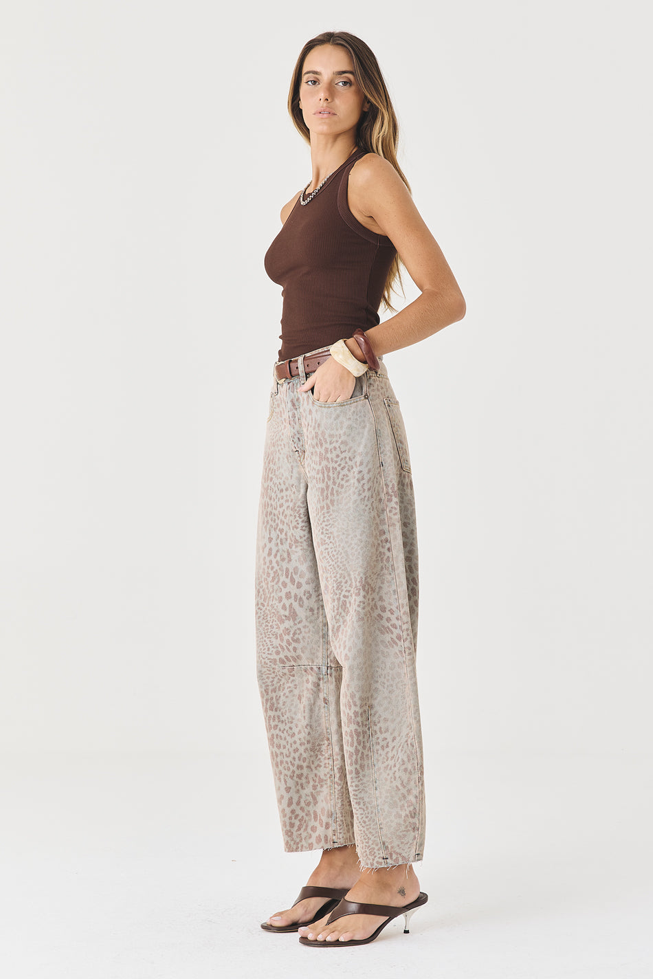 Calça Maria Barrel Animal Print