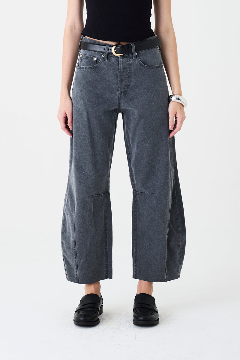Calça Maria Barrel Sarja Grafite