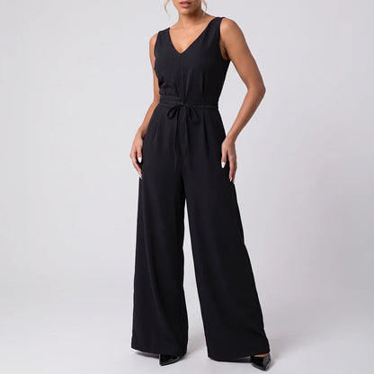 Macacão Pantalona Decote V | Amarração na Cintura