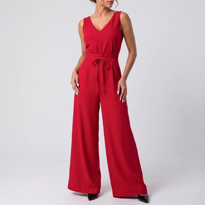 Macacão Pantalona Decote V | Amarração na Cintura