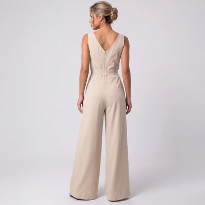 Macacão Pantalona Decote V | Amarração na Cintura